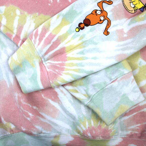 Nickelodeon Rugrats Womens XS Sweatshirt Tie Dye Oversized‎ Cartoon Pastel Retro - Picture 8 of 9